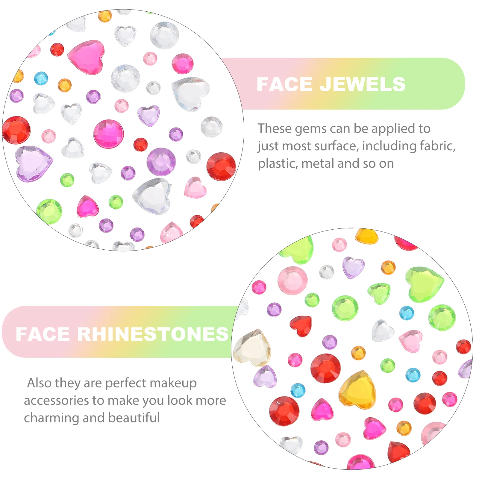 12 hojas de pegatinas brillantes, diamantes de imitación para la cara, gemas, ojos, joyas para el cuerpo, diamantes de imitación para maquillaje