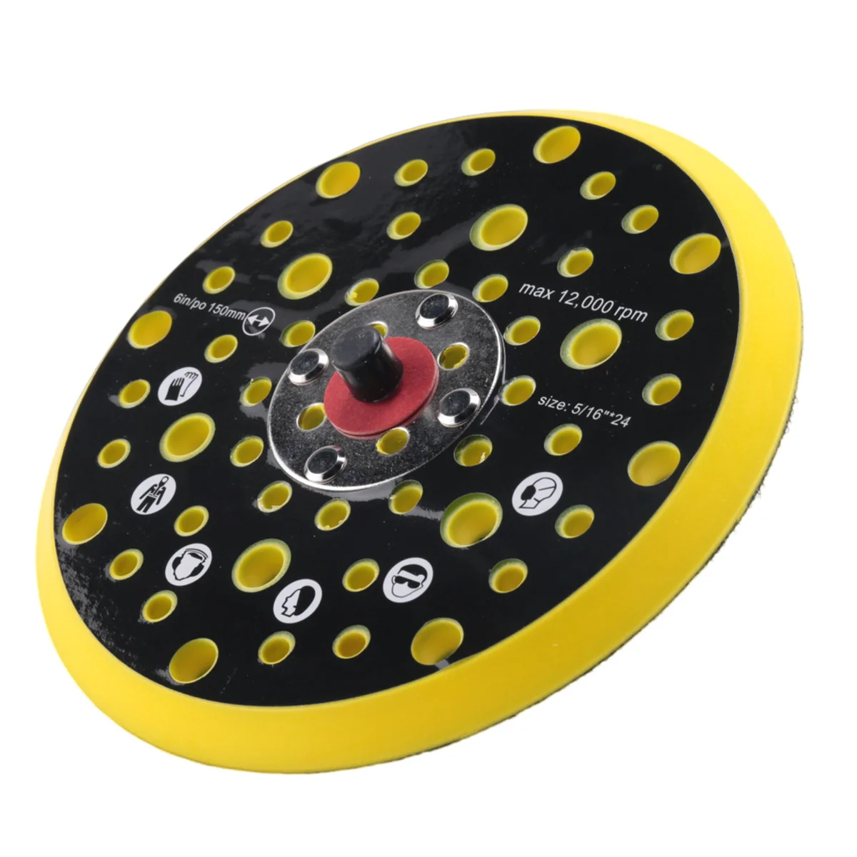 150 mm 5/16 Gewinde, 52 Löcher, mittlere Dichte, Exzenterschleifer, Klett-Stützteller, kompatibel mit CEROS DEROS