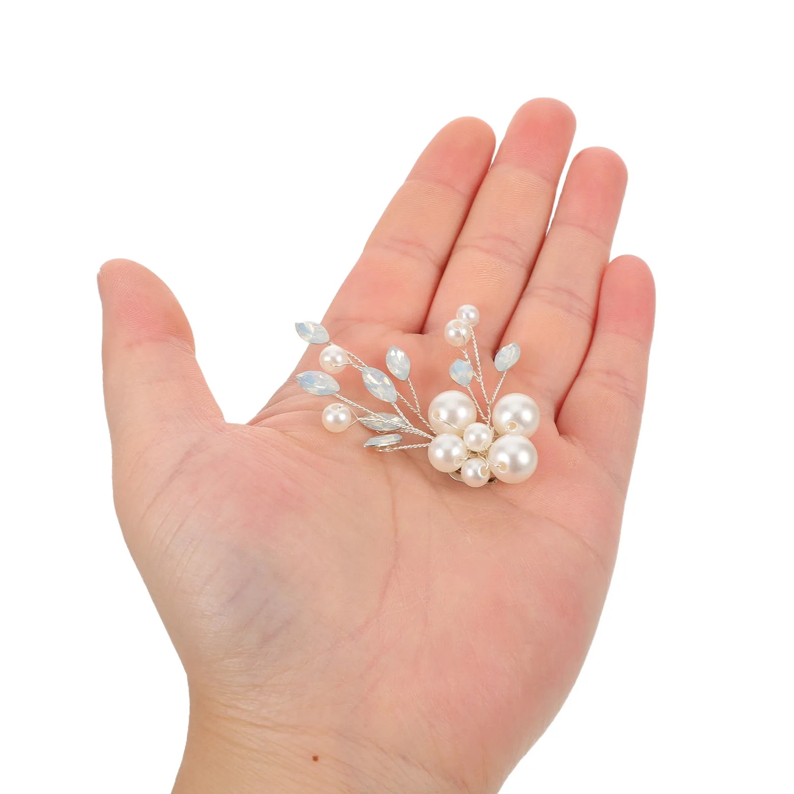 2Pcs Faux Pearl Rhinestone Shoe Clips Wedding Shoe Embellishment Clip on Dress Shoes Bridesmaid Prom Evening Party Sparkly