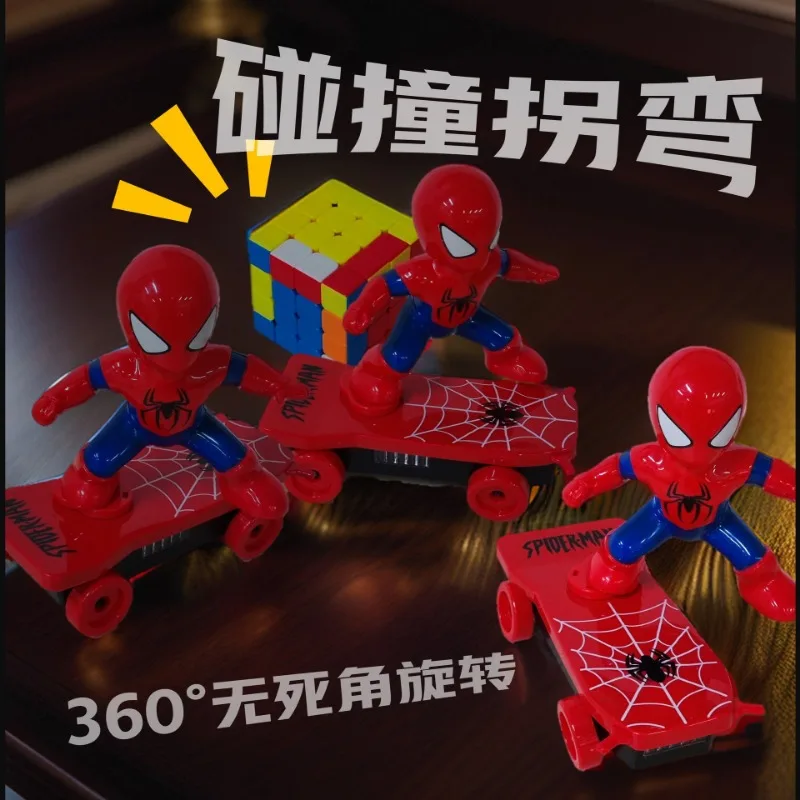 Marvel Legend Spider-Man Scooter Elétrico para Crianças, Roda Universal, Modelo Artesanal, Figuras de Brinquedo de Iluminação, Rolo 360 °, Presentes