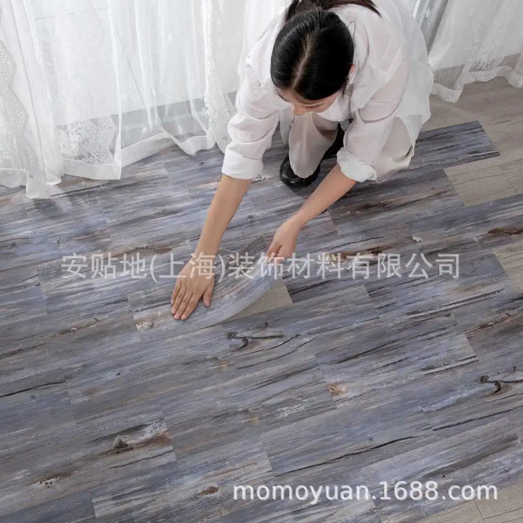 Washable Self Adhesive Wood Floor Sticker Peel and Stick Vinyl Floor Planks Tear Off Without Trace Old Floor Renew Decor