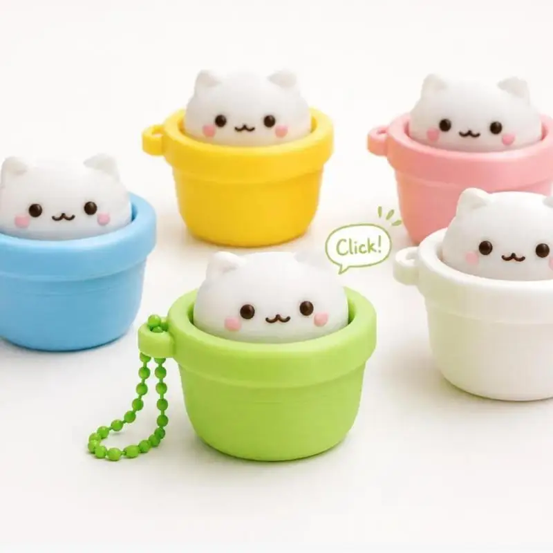 Durable Finger Button Fidget Clicker Keychain Soft Slow Rebound Anti-Stress Sensory Toy for All Age Groups Relaxation