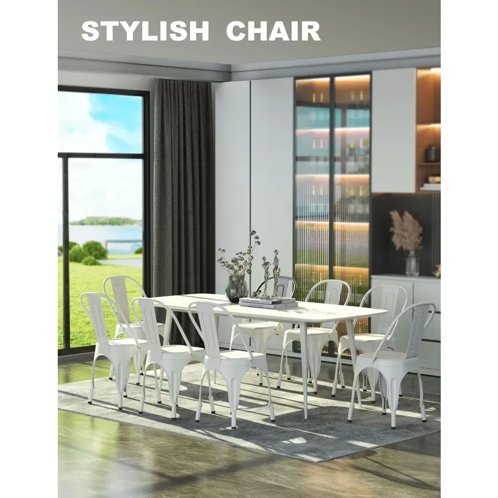 Metal Farmhouse Dining Chair – Tolix-Style for Kitchen, Café, Bistro & Patio Use, 18" Seat Height, Stackable & Water-Resistant