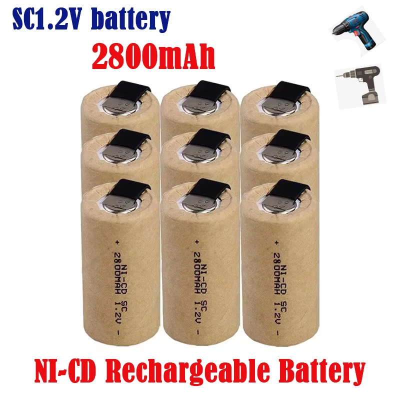 100% Original New SC 2800mah 1.2V Battery NI-CD Rechargeable Battery for Electric Screwdrivers, Electric Tools, etc