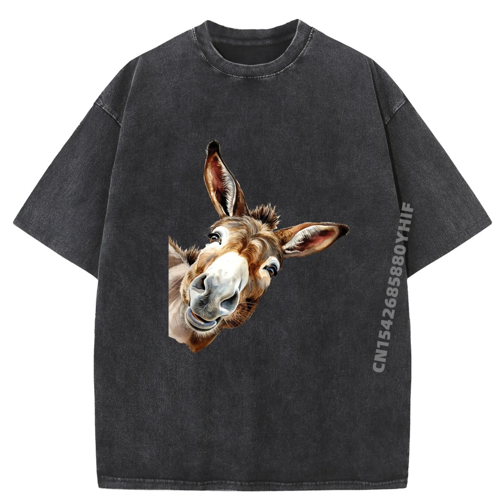 

PeachBruh Забавный Donkey Art Donkey Head Smile Eagerlys Фермерская одежда Футболки с графическим рисунком для мужчин Рубашка большого размера с принтом на