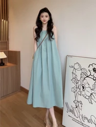 Women's Dress Loose Holiday Female Dresses Beach Birthday Midi Retro Sensual Sexy Trendy One Pieces Aesthetic Harajuku Vintage G