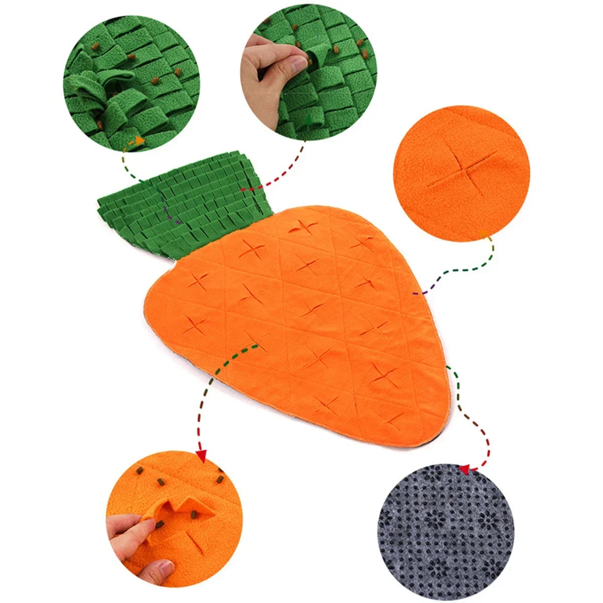 

Snuffle Mat for Dogs Fruit Vegetable Series Feeding Mat Interactive Dog Sniffing Foraging Mat for Encouraging Natural Foraging