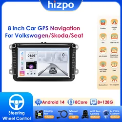For Volkswagen Passat B6 VW Golf 5 Transporter Polo Jetta Skoda Seat Android 14 Carplay 2 Din Car Radio Multimedia Player GPS 4G