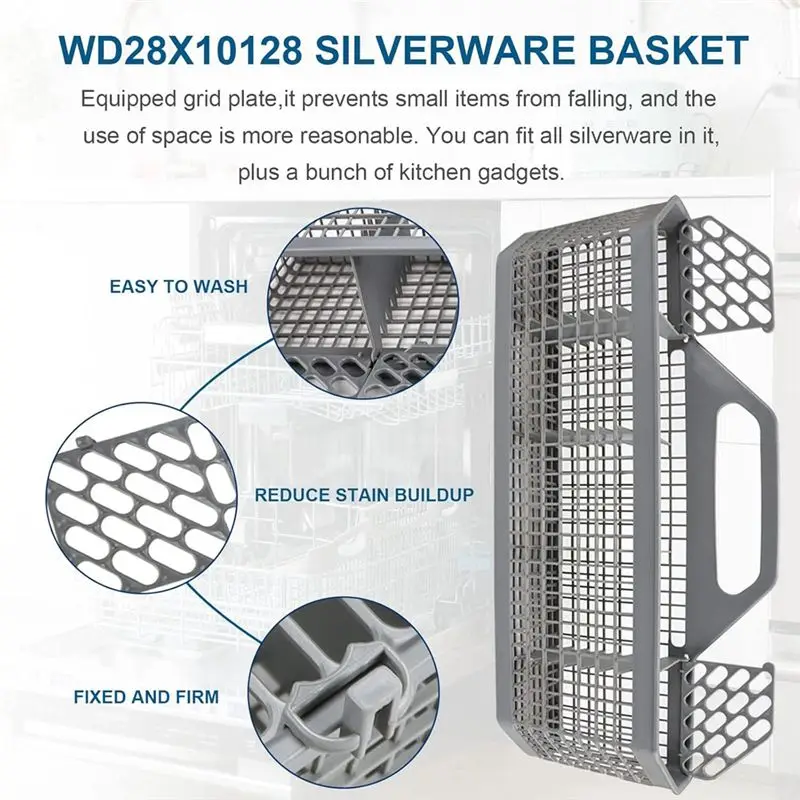 AEE4-WD28X10128 Dishwasher Silverware Basket For GE Dishwasher Replace WD28X10127, WD28X10131,WD28X10132