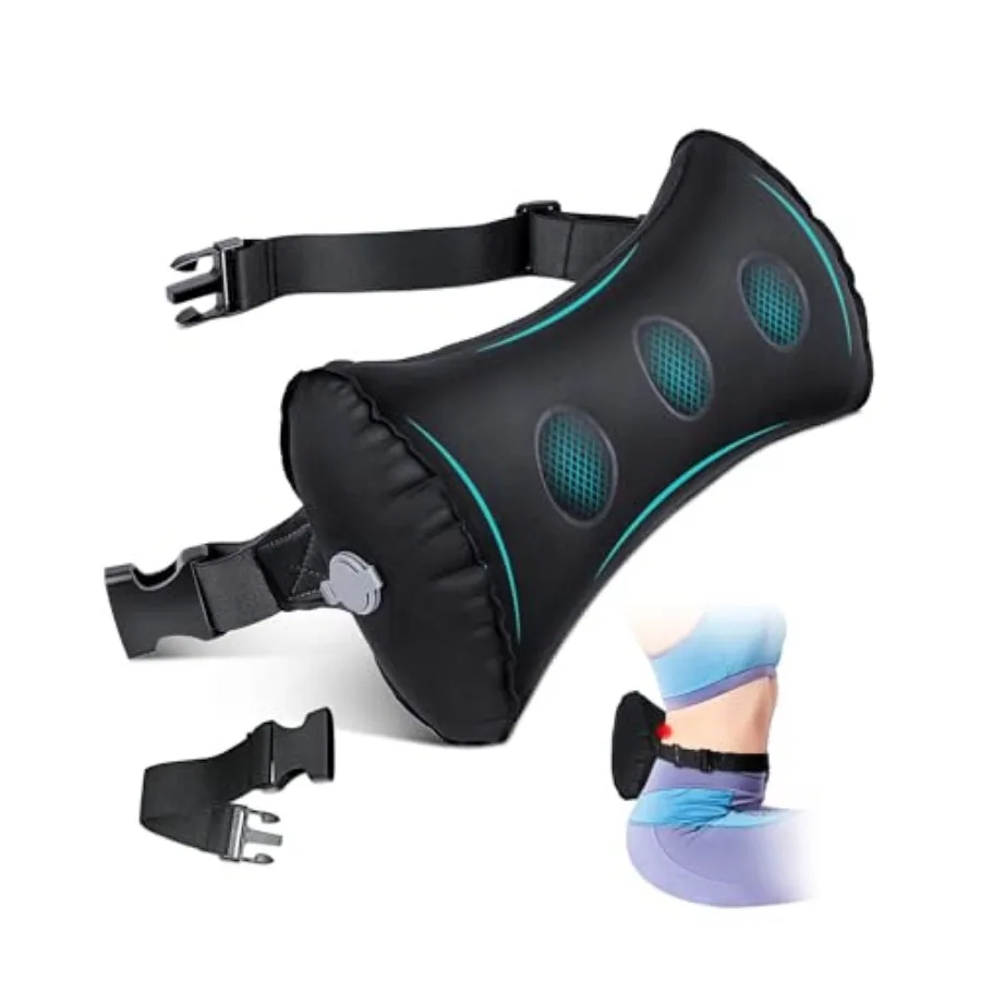 

Inflatable Lumbar Pillow for Airplane Travel Lumbar Support Pillow for Car, Office Chair Back Support Office Chair Back Support