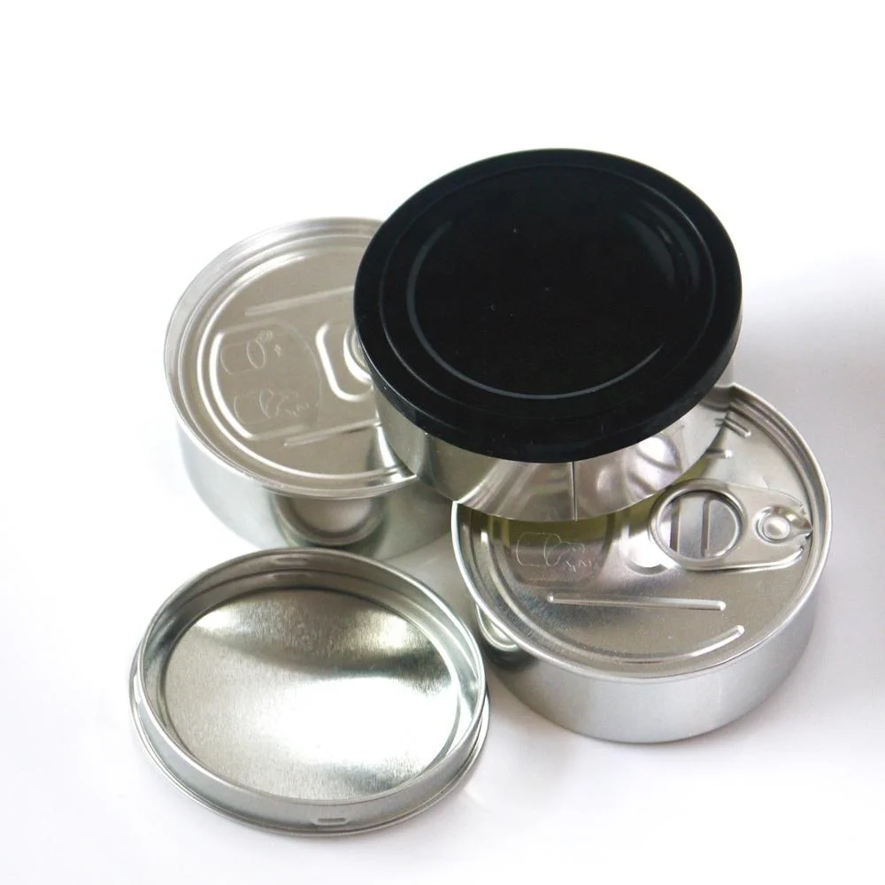 3.5G Tin Container with Lid Metal Dry Herbal Flowers Container Sticker Set Random Pressitin Box Tuna Packaging