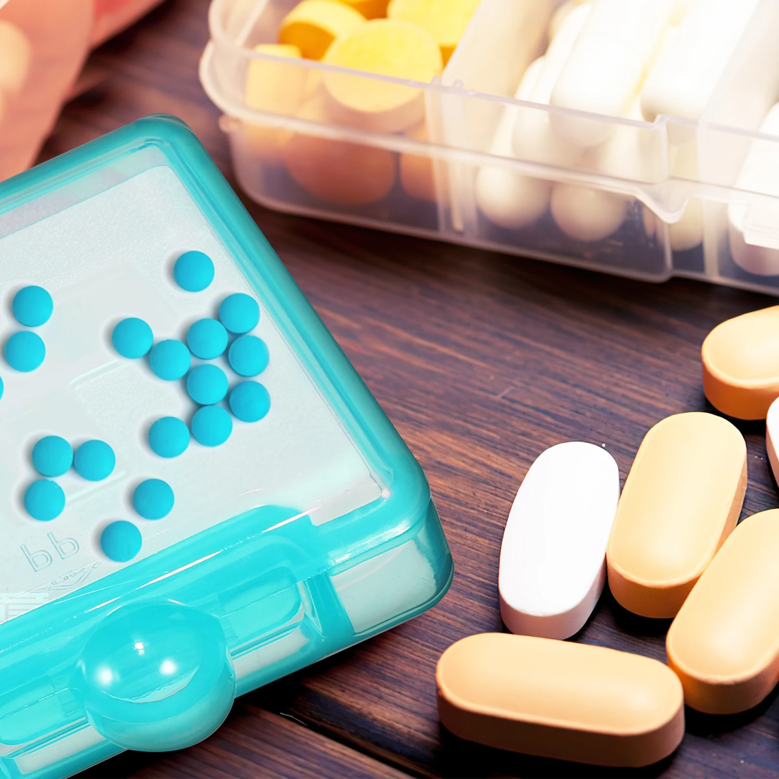 

8Pcs Pill Organizer Small Colorful Portable Travel Case Pills Storage Compact Transparent Container for Purse Small