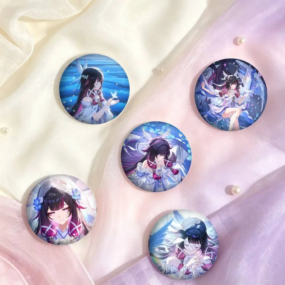 G-Genshin Impact Fatui Harbinger Columbina  25mm 32mm 44mm 58mm 75mm Brooches Badges Pins for Accessories Gift