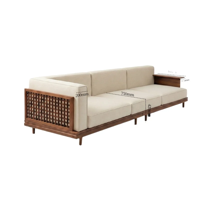 LMM new Chinese solid wood sofa living room Song's aesthetic furniture combination full set