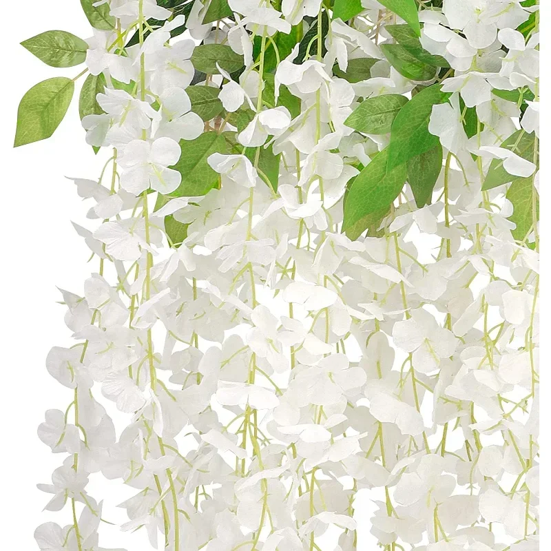 Wisteria Vine Artificial Flowers Wholesale 110cm Trailing Fake Flower String for Home Wedding Party Decor Silk Wisteria Garland