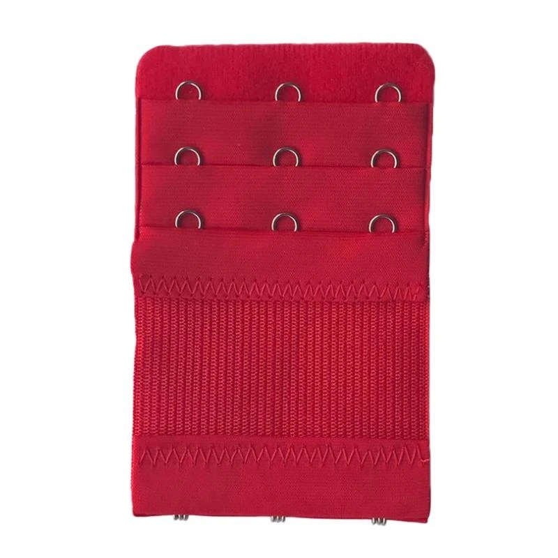 Q22D Womens 3 Hooks 3 Rows Bra Extender Soft Strap Extension Belt Lengthened Buckle