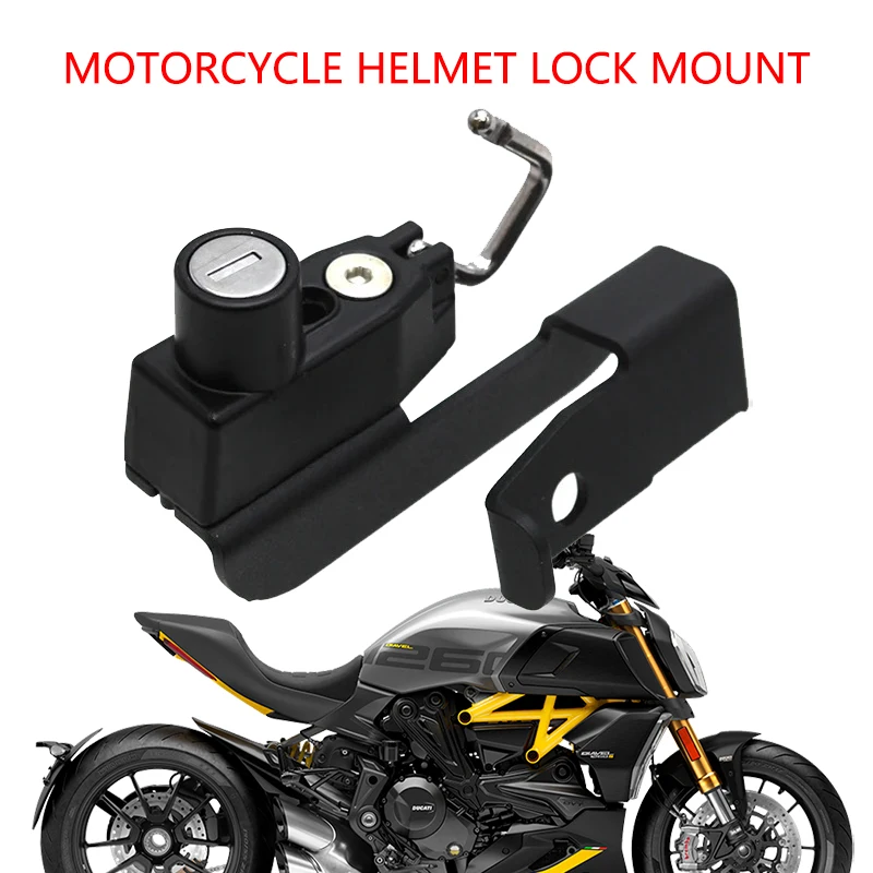 

DIAVEL 1260 Hidden Helmet Lock Motorcycle Helmet Lock Alloy Helmet Lock Mount Hook Fit For DUCATI DIAVEL 1260/1260S 2019-2021