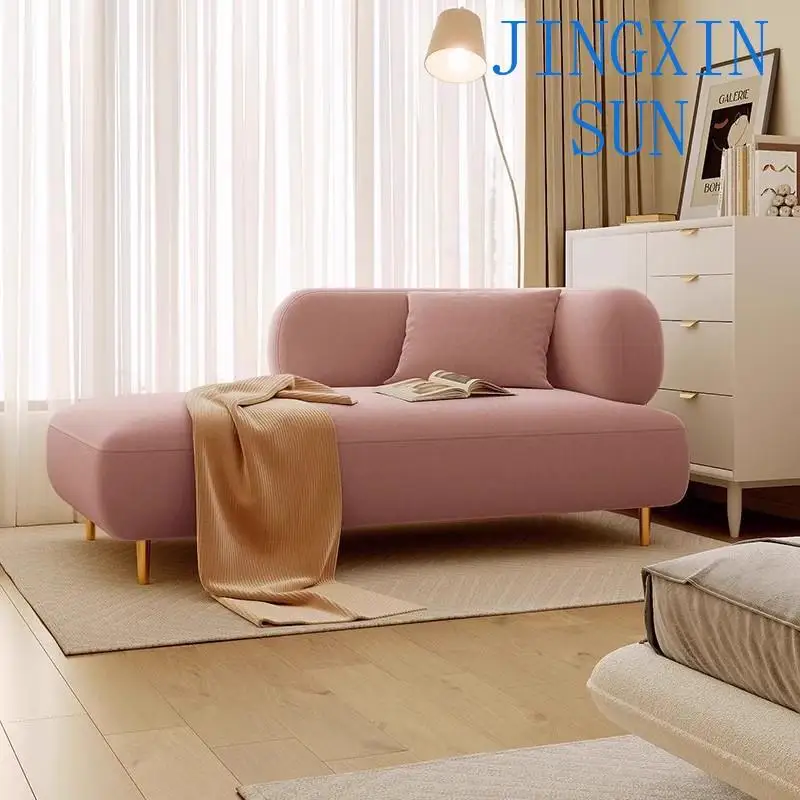 Nordic small apartment living room bedroom lamb wool bed and breakfast hotel balcony lazy sofa