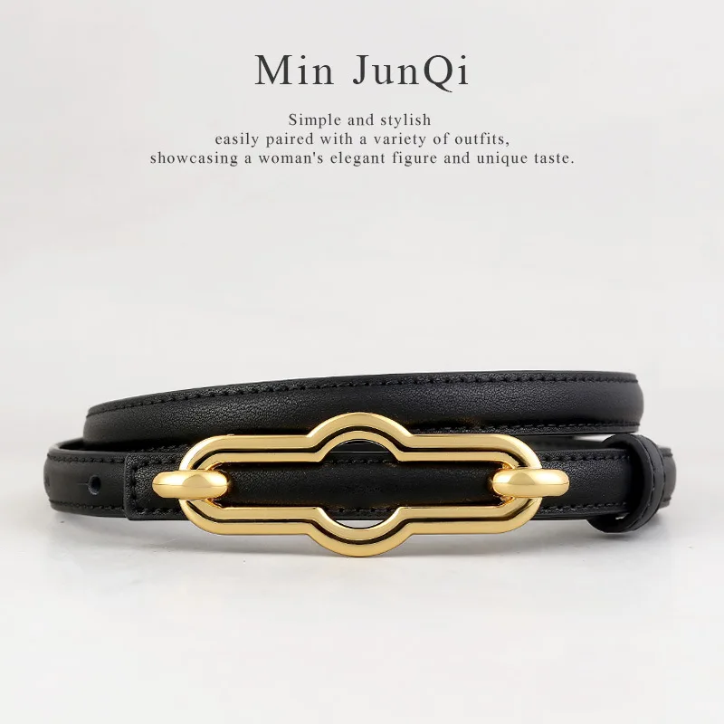 

Оригинальный дизайн, простая металлическая пряжка, регулируемые тонкие пояса, женские поясные ремни из коровьей кожи, платье, пальто Cinturones Para Mujer