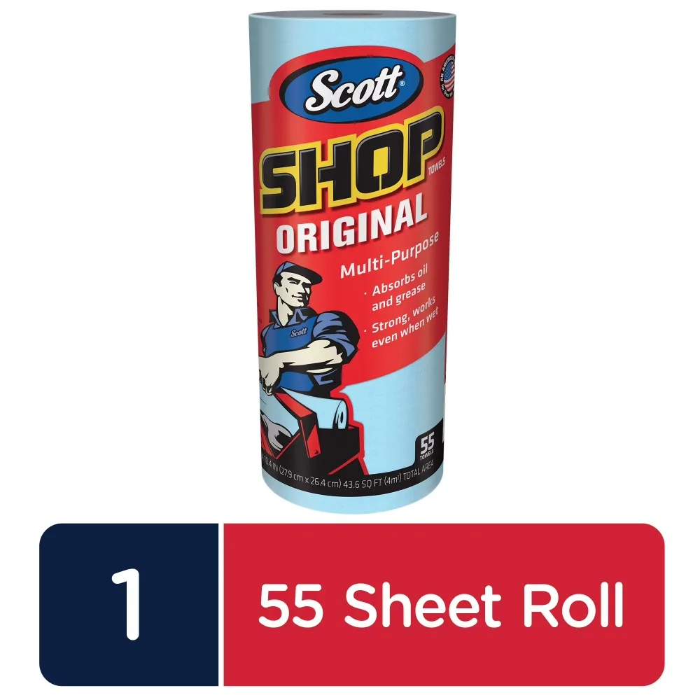

Shop Towels Single Roll Heavy Duty Absorbent Reusable Cleaning Rags for Garage Workshop Automotive and Household Use Lint Free Industrial Strength Multi Purpose Wiping Cloths Bulk Pack of High Quality Cotton Blend Fabric