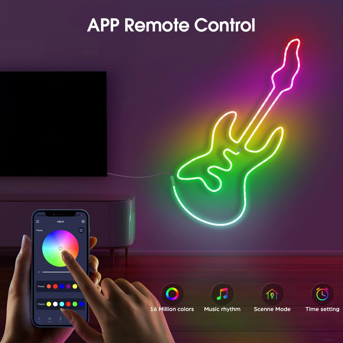 Smart Bluetooth RGBIC Neon LED Strip Light,1M-10M Waterproof USB 5V Neon Rope Light, APP Control for Party/Room/Game Room Decor