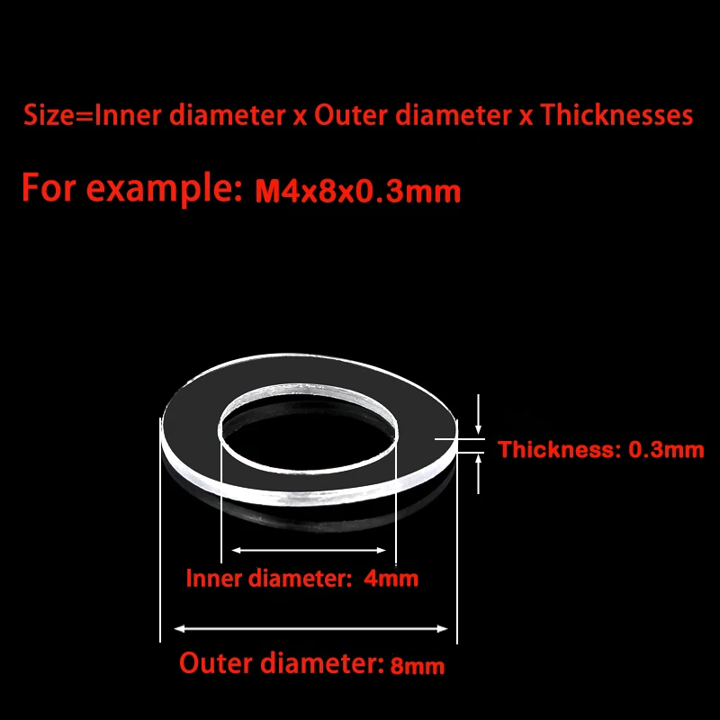 50-200 قطعة من البلاستيك الناعم PVC الشفاف العازل غسالة مسطحة M4 M4.2 M5 M6 M6.5 M7 حشية مسطحة مستديرة مقاومة للصدمات ومقاومة للتسرب #6