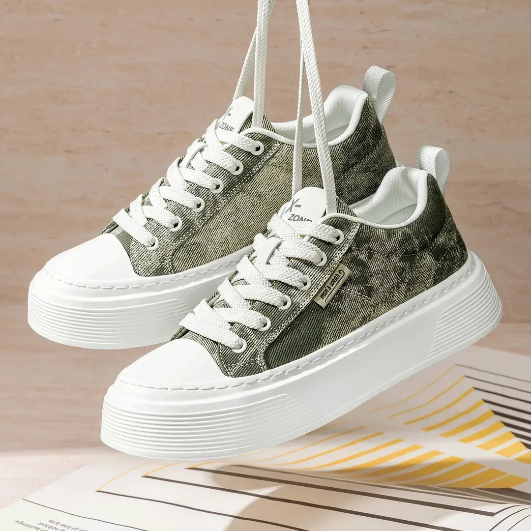 Spring Men's American Retro Platform Canvas Summer Breathable Casual Board  Lightweight Soft Sole Design Sense Shoes