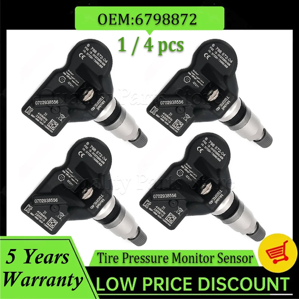 TPMS 433Mhz Sensor de Monitor de presión de neumáticos de coche para BMW 5 F10 6 F12 7 X3 F25 7 Z4 E89 MINI Roadster R59 ROLS ROYCE Ghost 6798872