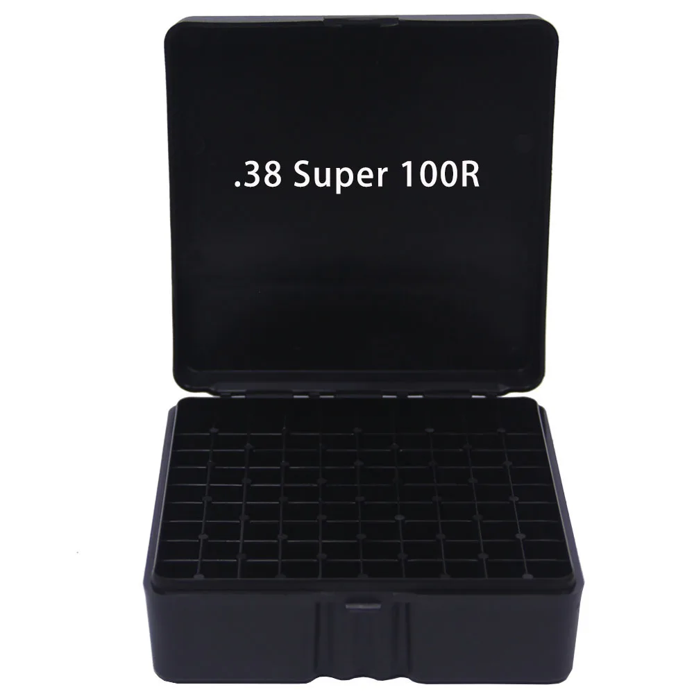50/100 Rondes Tactische Kogel Box 9mm/.223/.38Super Pistool Geweer Munitie Carry Opbergdoos Flip-Top Kogels case Jacht Accessoire
