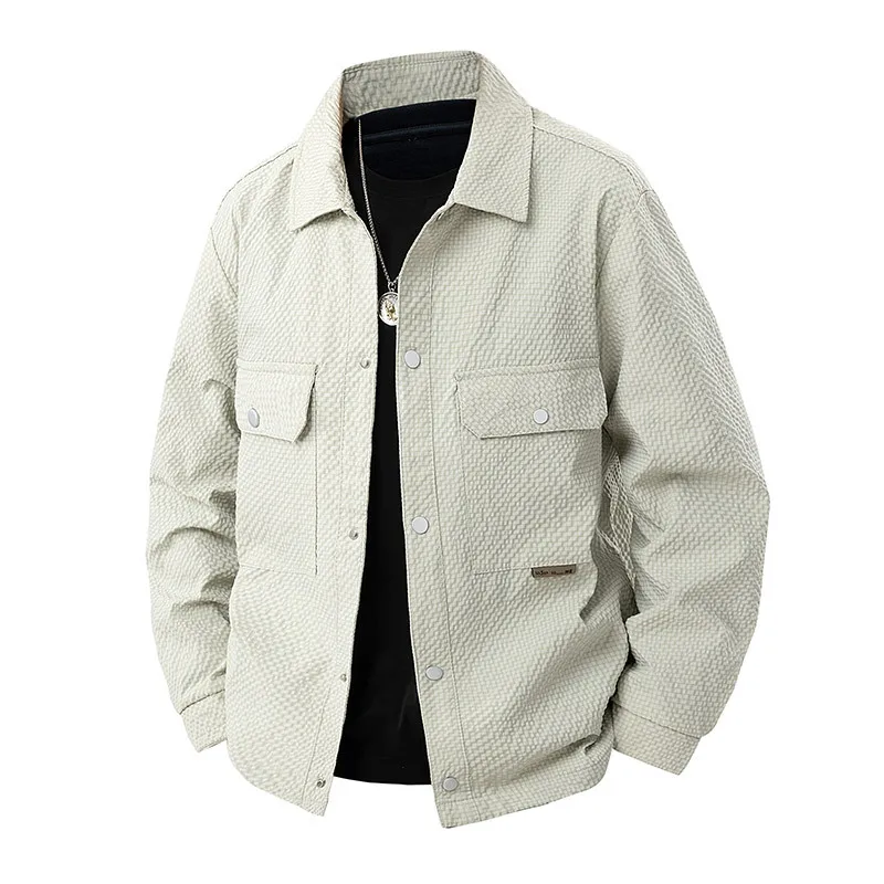 

New Man Coat Autumn Winter Fashion Simple Solid Turn Down Collar Male Jacket Single-breasted Long Sleeve Casual Men Outerwear