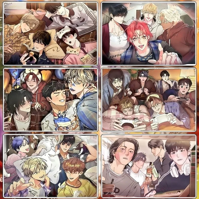 

6PCS Sweet Home Series Manhwa Postcards Set - Korean BL Manga Greeting Cards Collection Decorative Card Gift for Fans