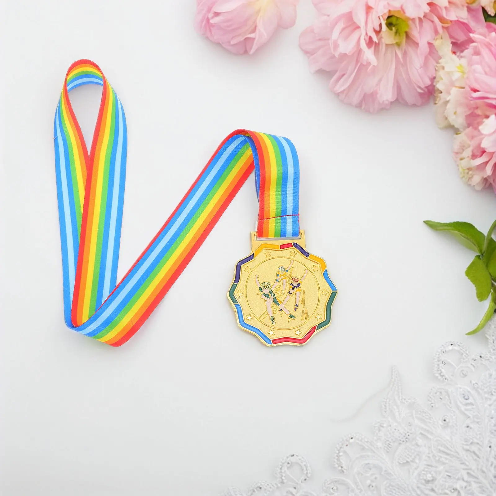 

Золотые медали для фигурного катания, легкие, с лентой на шею, для детей и подростков, спортивные награды, детские медали, награды победителям, признание достижений