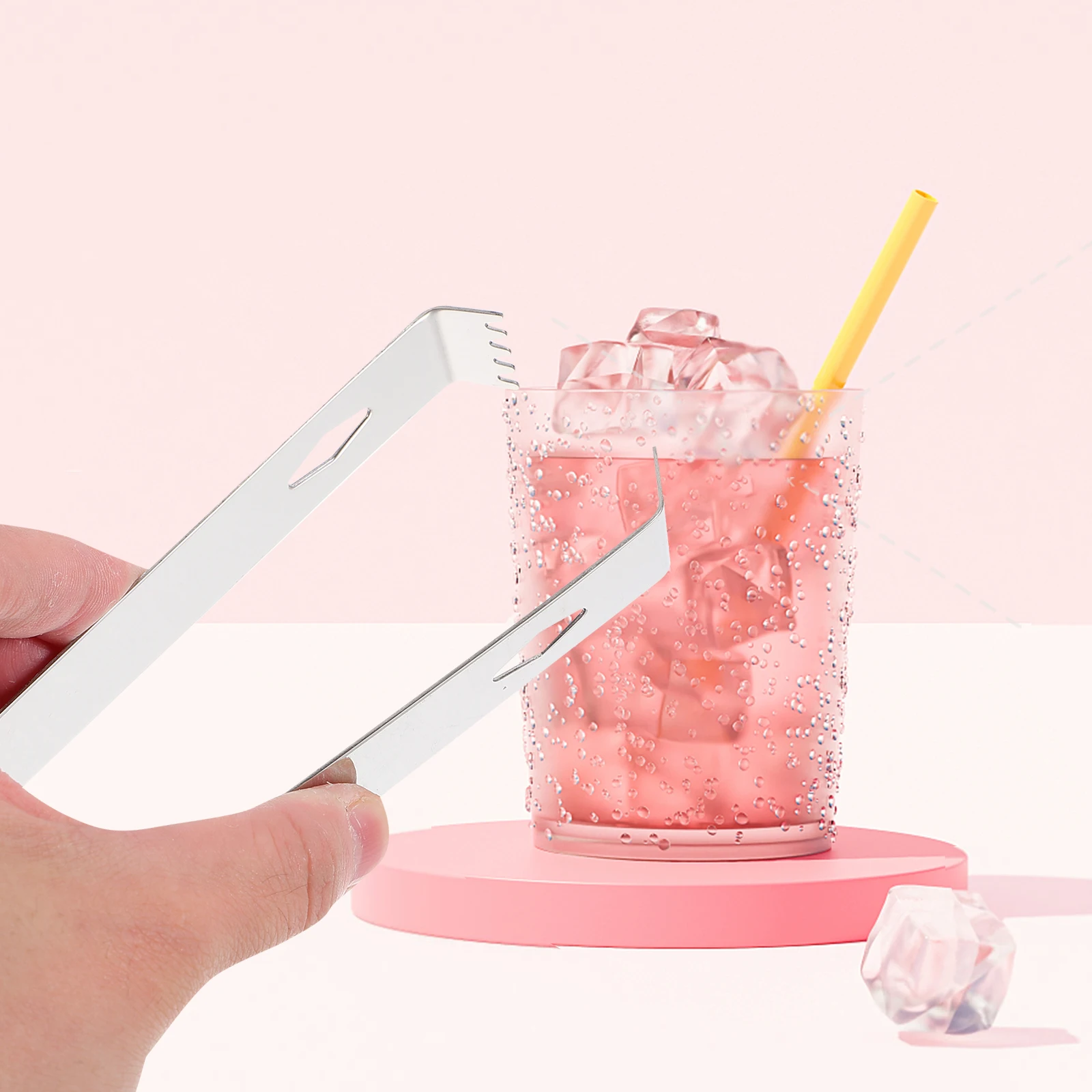 

10pcs Stainless Steel Ice Tongs Sugar Tongs Set Metal Serving Mini Tools Cube Bucket Home Restaurant Barbecue Kitchen Bar