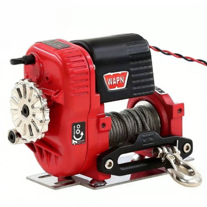 1/8/10RC Climbing Car Metal Winch W284 Simulation Climbing Car Metal Electric Remote Control Rescue Retro Winch 1/8 Universal