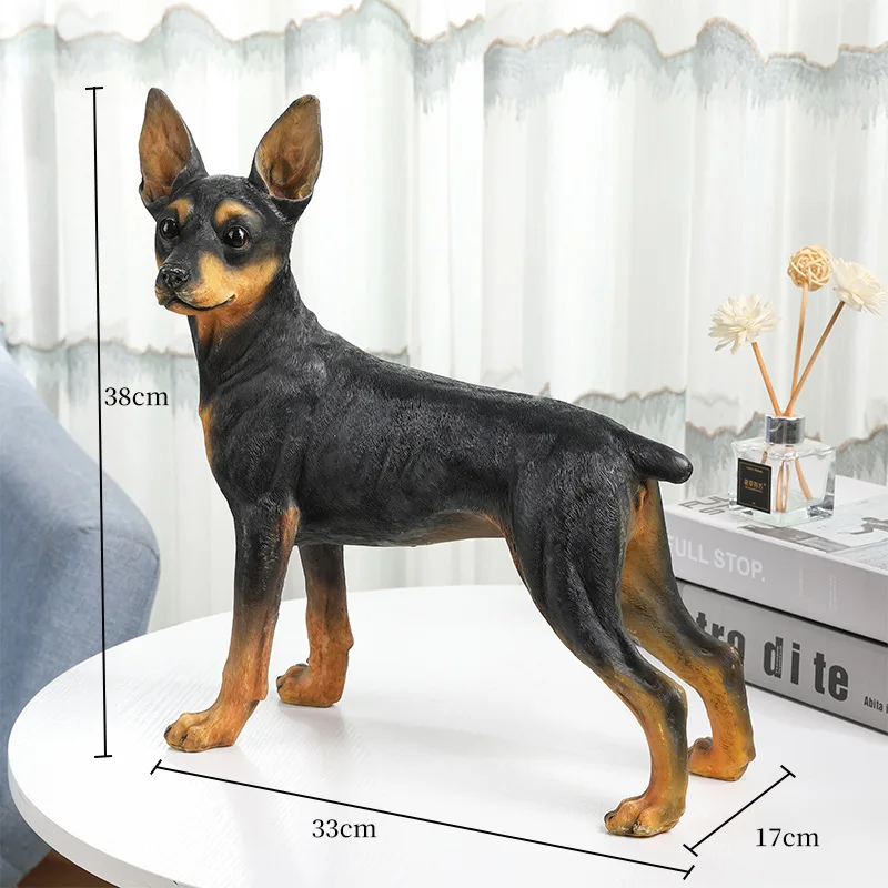 Imagem -05 - Dog Chihuahua Doberman Pinscher Modelo Peças de Arte Artefatos Objetos Simulados Pet Decorações Presente