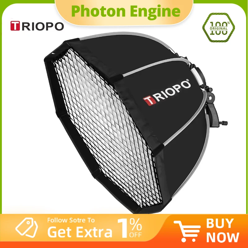 

Triopo Speedlite Portable Octagon Umbrella Softbox KS65 65cm with Honeycomb Grid Outdoor Flash Soft Box for Canon Nikon Godox