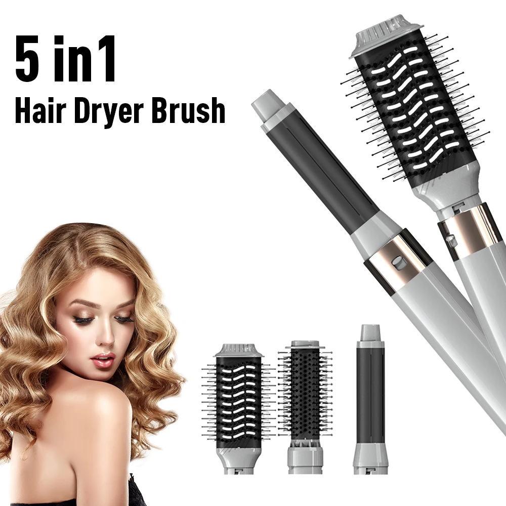 2023 New Design 5 1 Automatic Air-Wrap Hot Air Hair Blow Dryer Brush Set Salon Hairdressing DC Motor Electric Nylon Brush