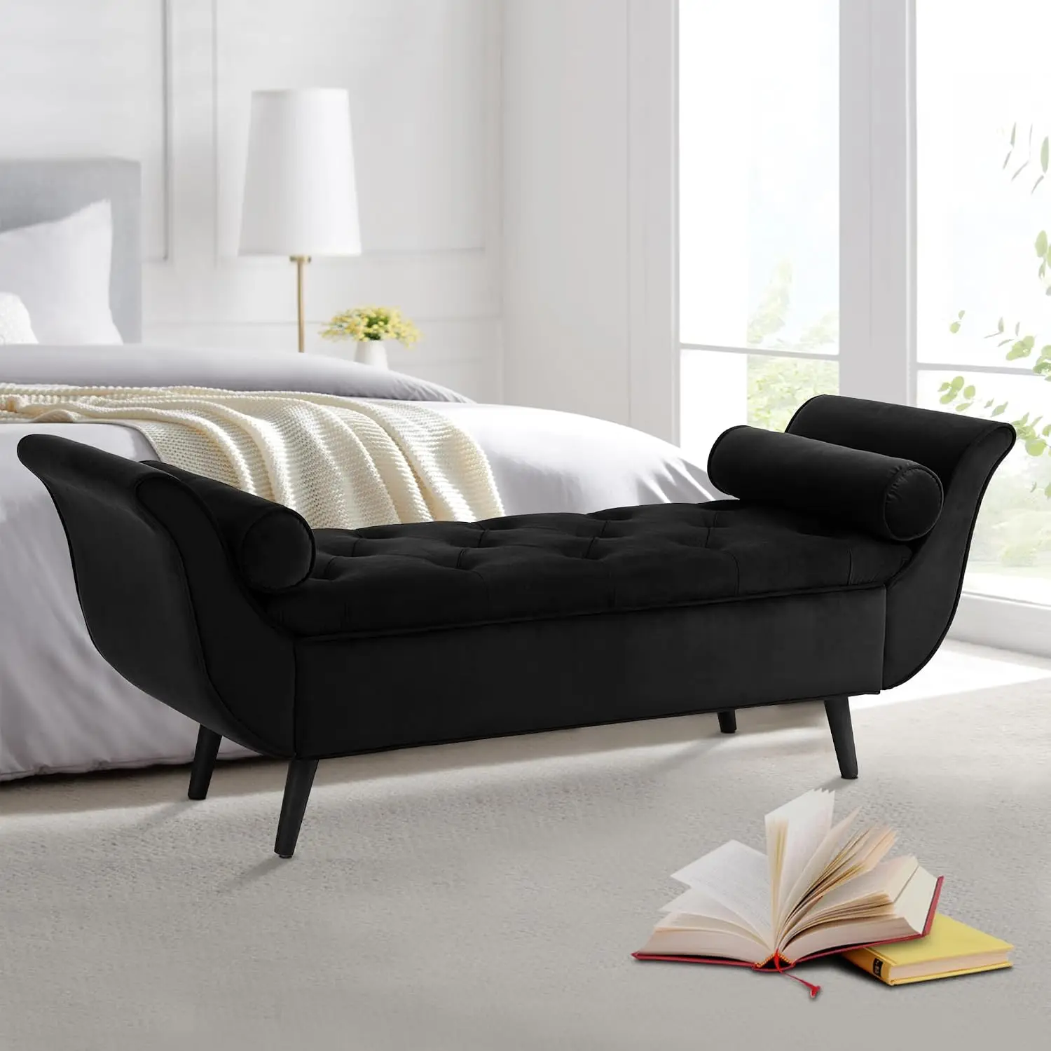Velvet Storage Bench 65