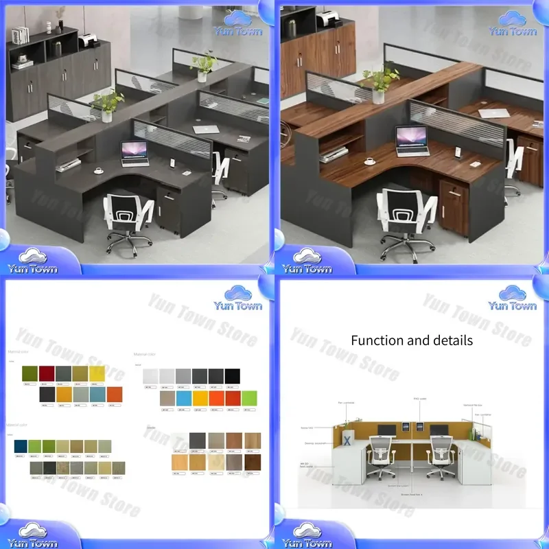 Modern Icon Workspace Acoustic Partition Desk for Office Workstation Cubicle Modular Furniture for 4 6 8 10 Person Workstat