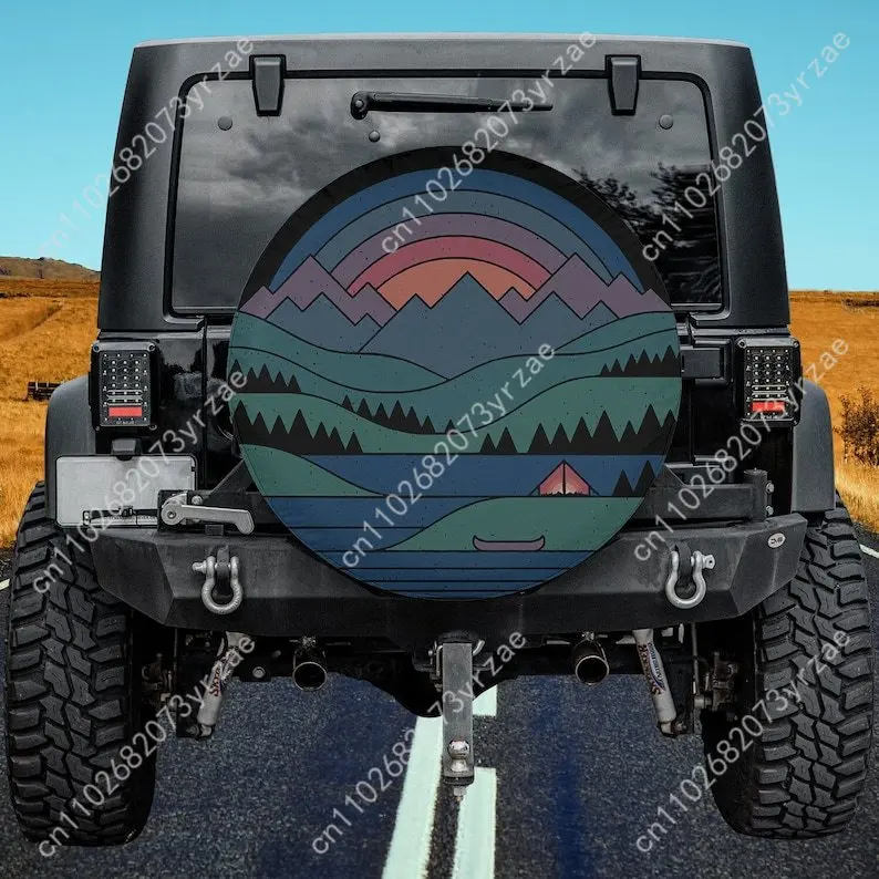 

Lake At Twilight Various Models Spare Car Tire Cover Sand Dust Prevention Protect Wind Rain Tire Cover Sturdy Durable Tire Cover