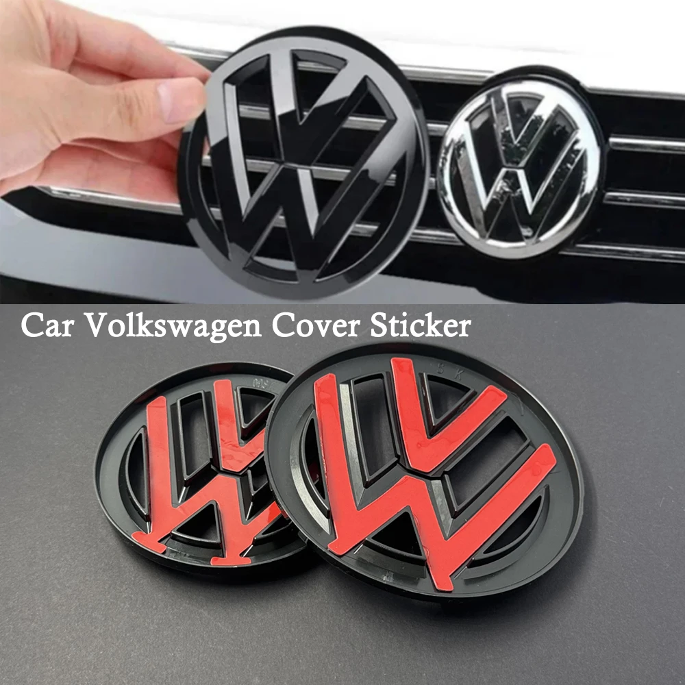 ABS Car Front Radiator Grille Badge Cover Rear Trunk Lid Sticker For Polo Golf MK6 MK7 MK7.5 Scirocco Arteon Touareg Taigo