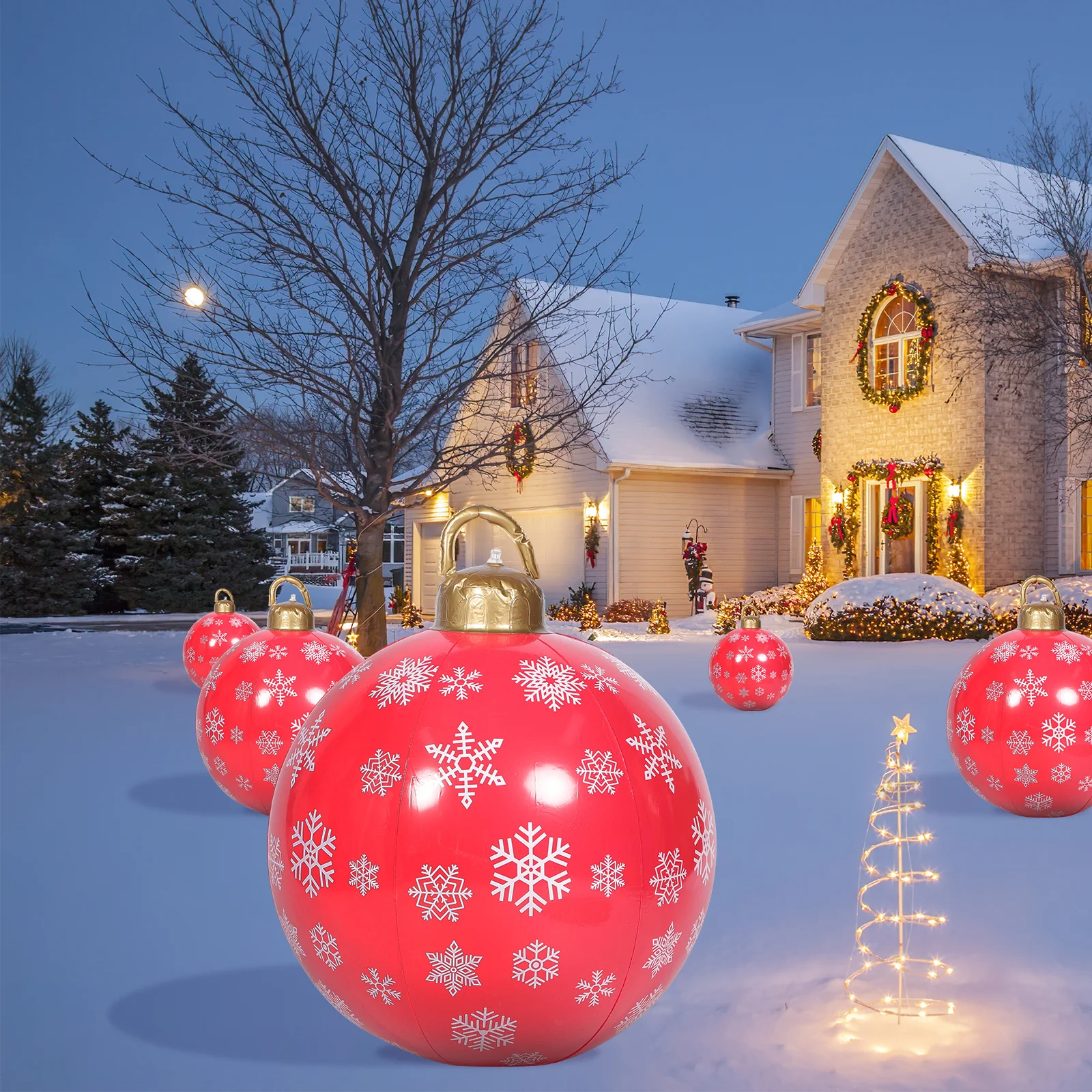 

Large Inflatable Christmas Ball Ornament Outdoor Indoor Holiday Decor Hanging Giant Festive Decoration Inflatable Ornament