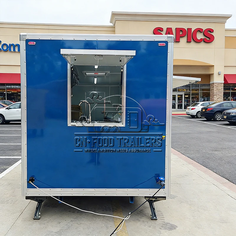 

CN Food Trailer Fully Equipped Snack Trailer with Service Counter and Oven for Pizza and Coffee Mobile Concession Business