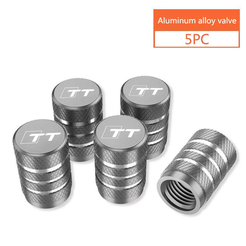 5PCS High Quality Car Automobile Wheel Tire Valve Cap Airdust Cover Accessories for Audi TT TTS TTRS 8J 8n 8s Mk1 2 3 SLine Logo