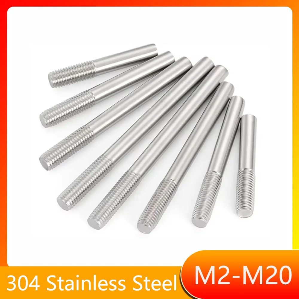M3 M4 M5 M6 M8 M10~M20 304 Stainless Steel Single End Thread Rod Tooth Stick Single Head Threaded Bar Headless Stud Bolts Screw