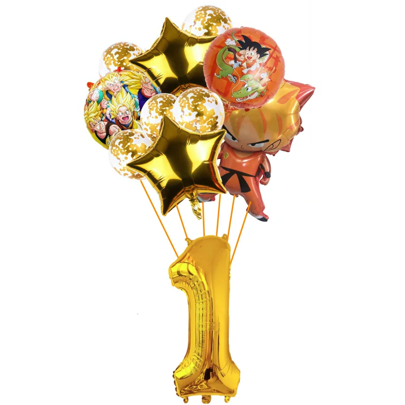 

11pcs Yellow Aluminum Foil Digital Balloon Mix Match18in Round Love Ballon Party Supplies Birthday Wedding Gift DIY Decoration