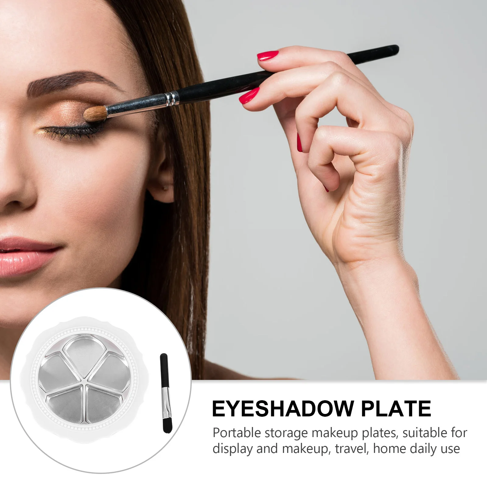 

2Sets Eyeshadow Case Refillable Makeup Organizer Portable Palette for Lipstick Blusher Highlighter Daily Use Travel