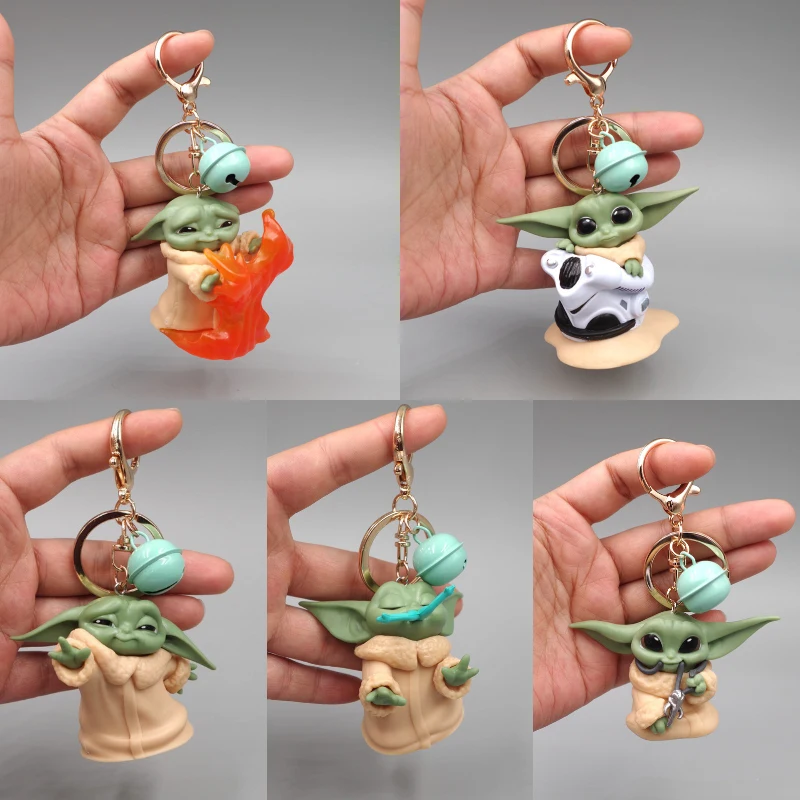 The Mandalorian Anime Grogu Yoda Baby Figure PVC Doll Keychain Accessories Cartoon Car Pendant Children Toys Birthday Gifts