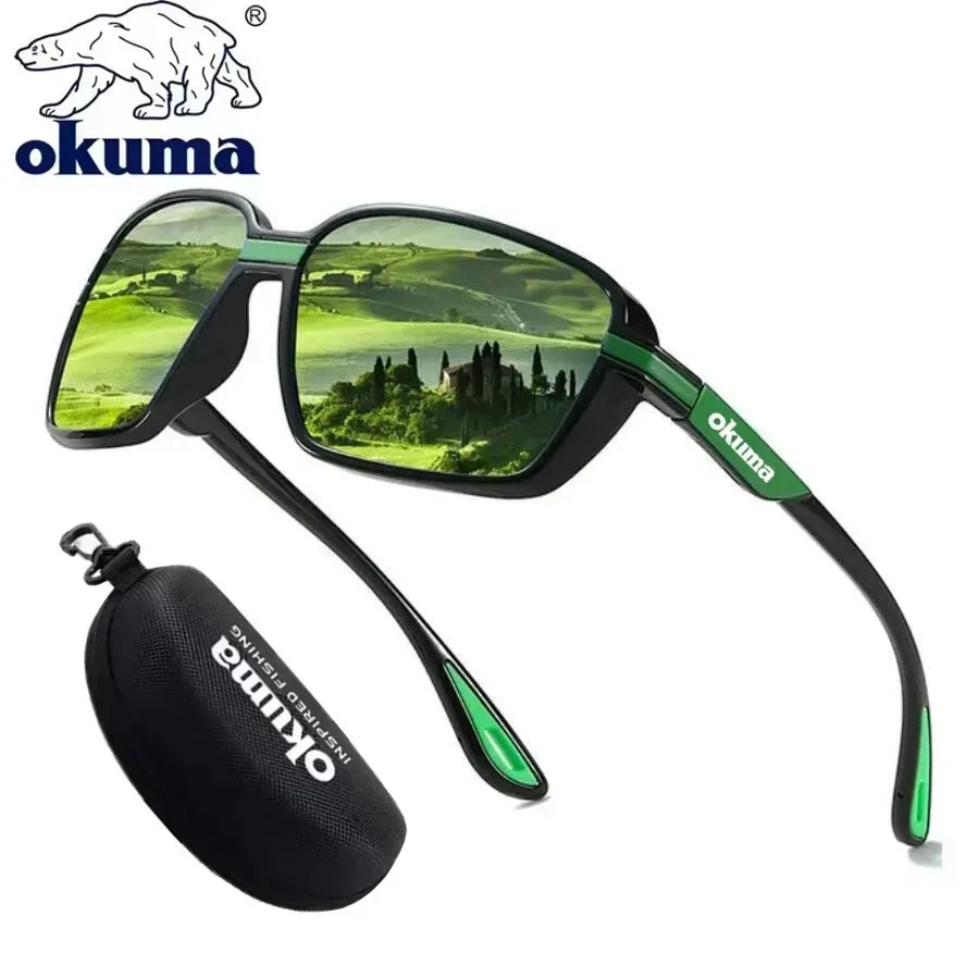 نظارات شمسية مستقطبة من OKUMA UV400 للجنسين للصيد في الهواء الطلق وصيد الأسماك وركوب الدراجات والقيادة
