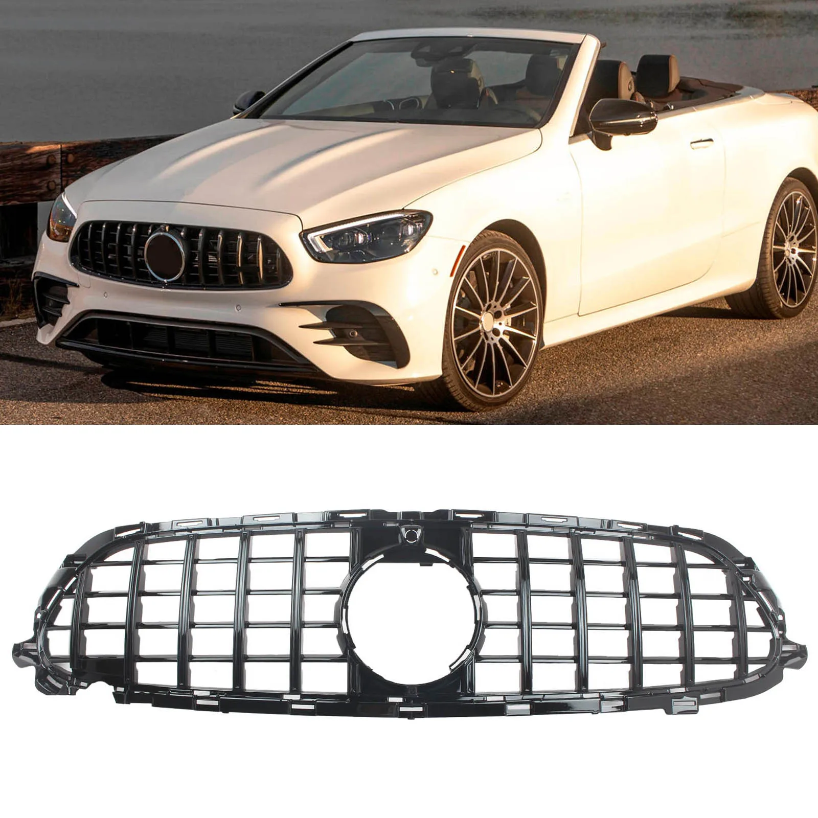 Front Mesh Grille Auto Part Front Bumper Grille Car Accessories ﻿Black/Silver For Mercedes Benz E Class W213 2021+